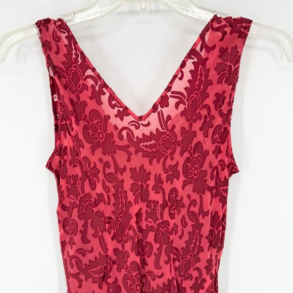 Vintage ECI NY Whimsigoth Fairy Grunge Silk Blend Velvet Burnout Cowl Dress 4 - Picture 14 of 16